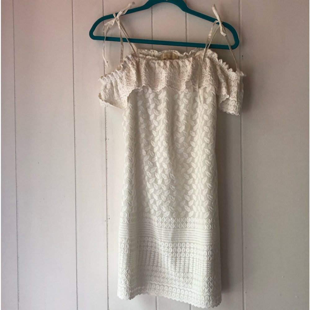 Paloma Blue Tie Spaghetti Strap Off the Shoulder‎ Dress Off-White/Cream M - Picture 2 of 10